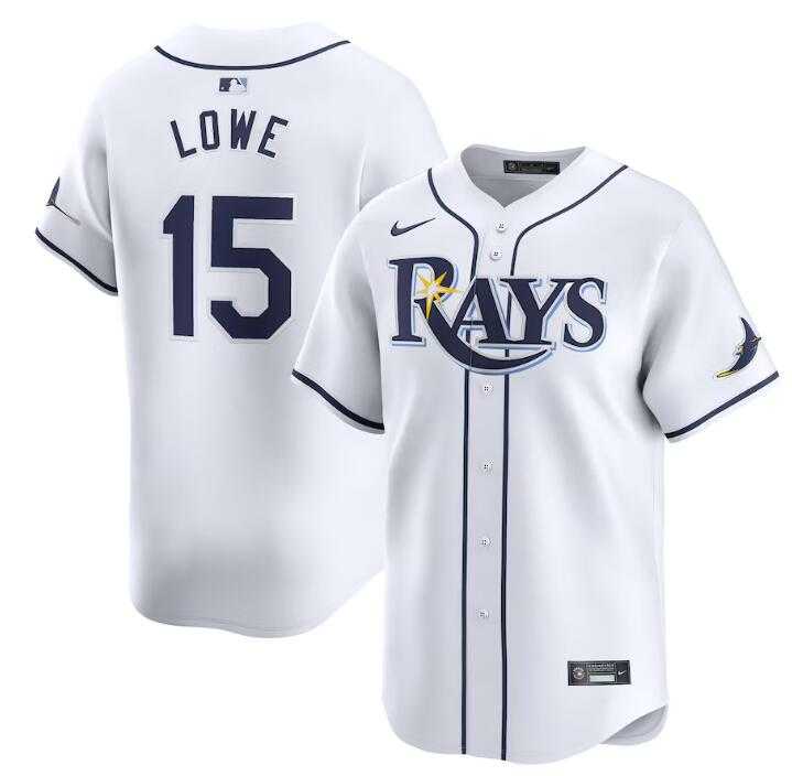 Men%27s Tampa Bay Rays #15 Josh Lowe White Home Limited Stitched Baseball Jersey Dzhi
